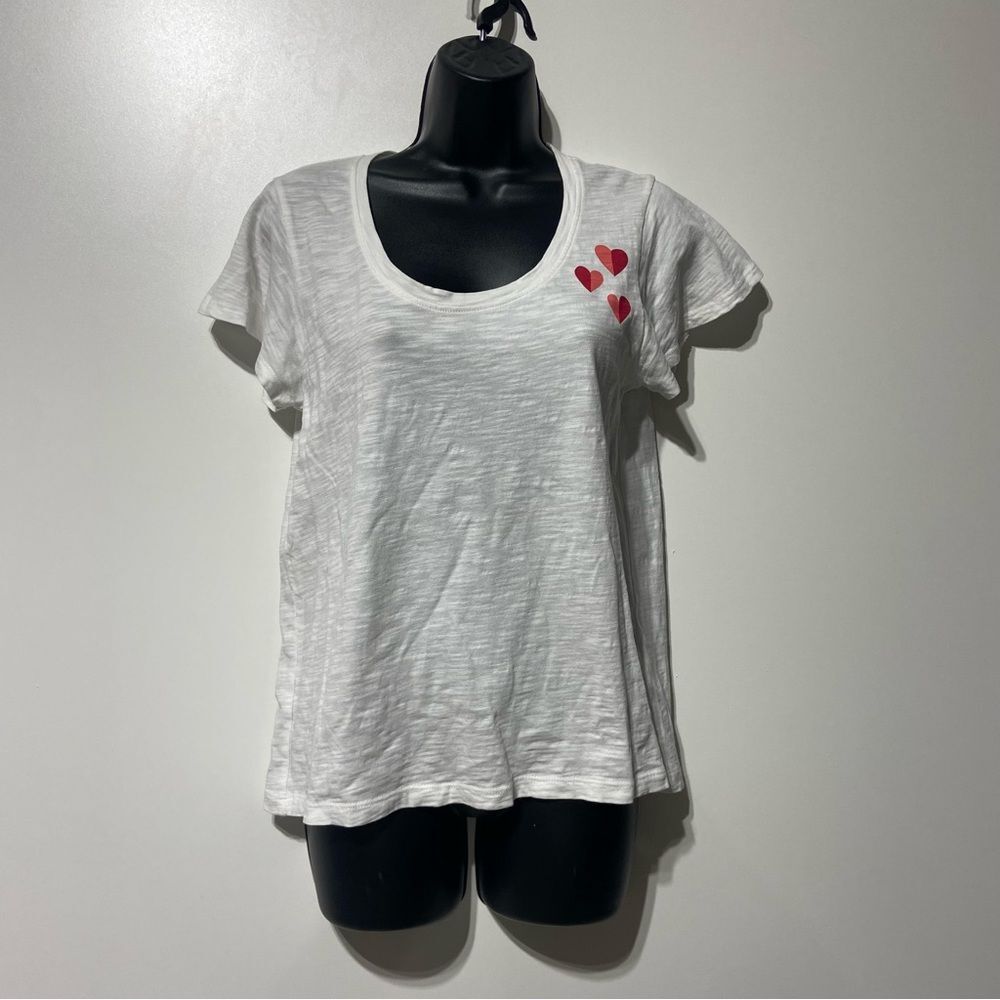 Draper James Heart Design Valentines Day Tee Shirt Size Small 100% Cotton